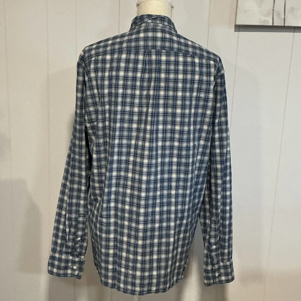 J. Crew Blue and White Checkered Men's Shirt